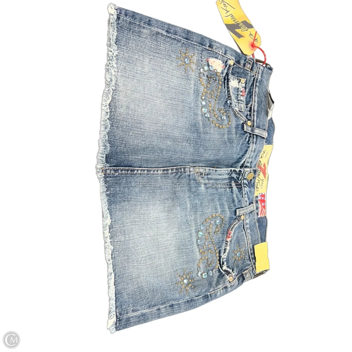Skirt Mini & Short By Cme In Blue Denim, Size: 14