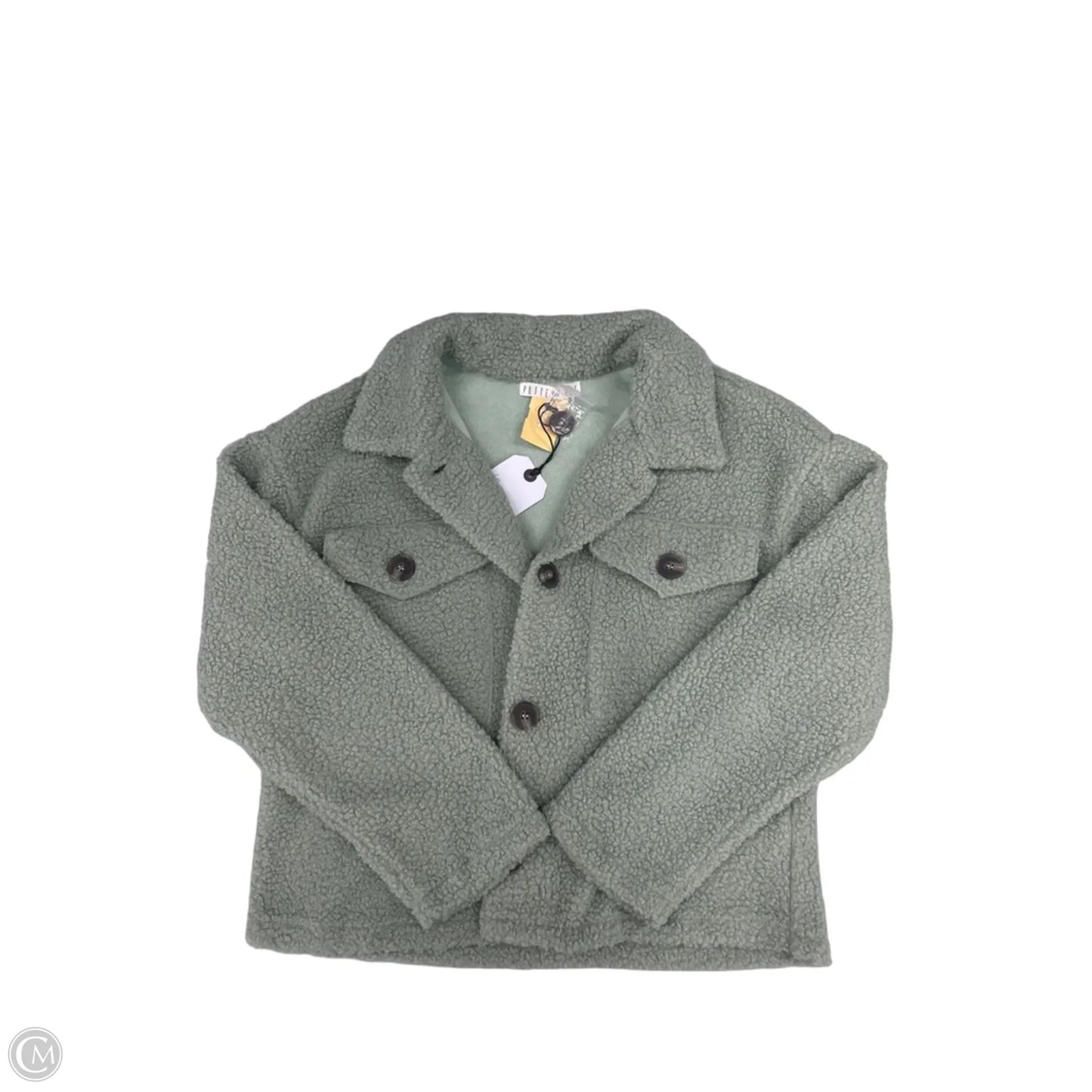 Jacket Faux Fur & Sherpa By Potters Pot In Green, Size: S