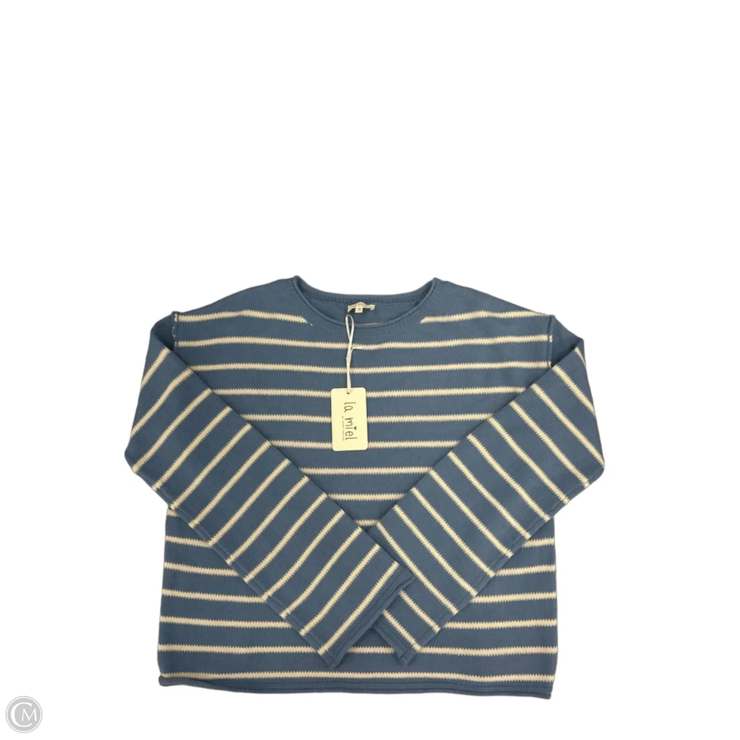 Top Long Sleeve By La Miel In Blue & White, Size: S
