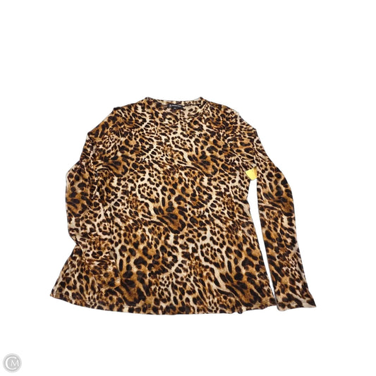 Top Long Sleeve By Inc In Animal Print, Size: Xl