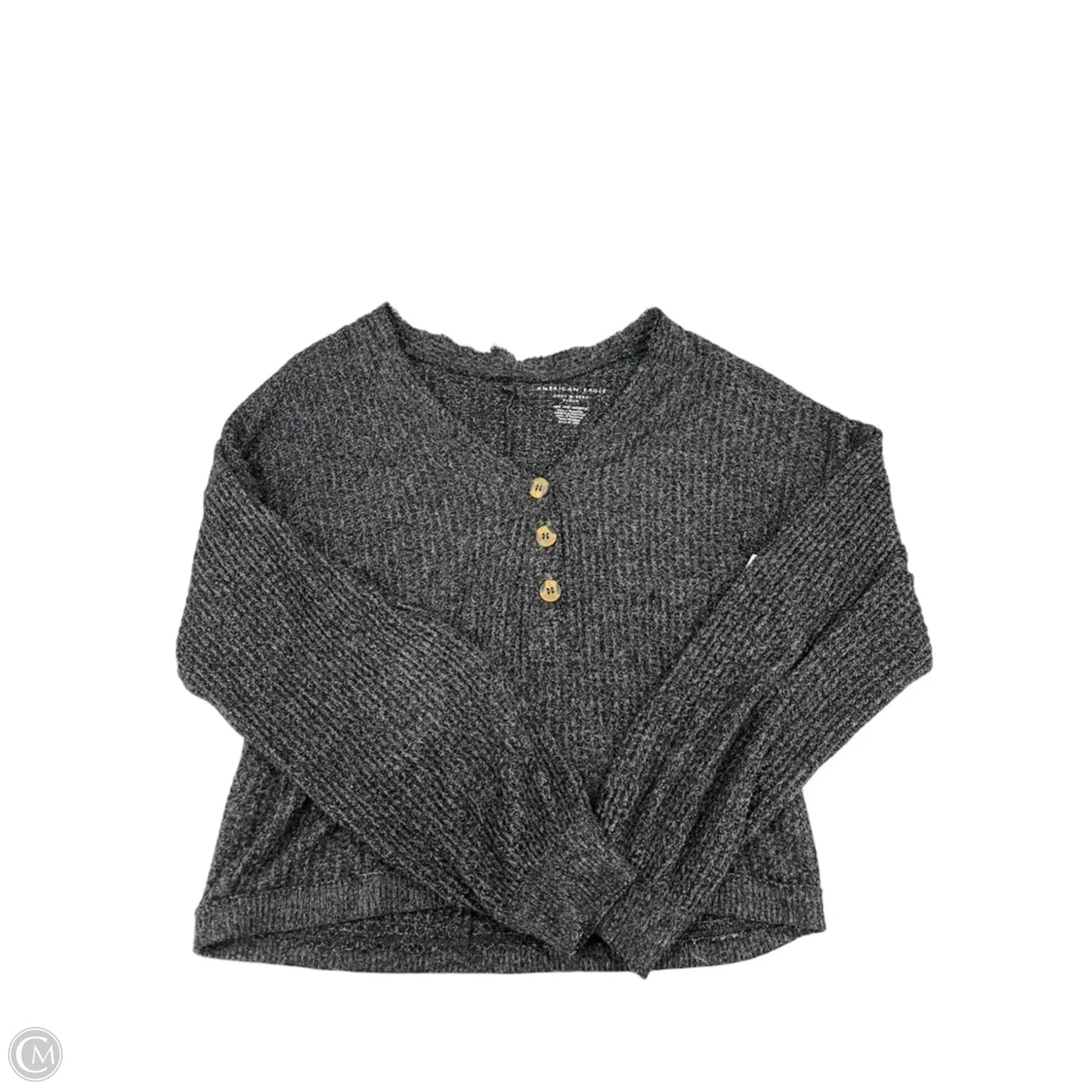 Top Long Sleeve By American Eagle In Grey, Size: Xs