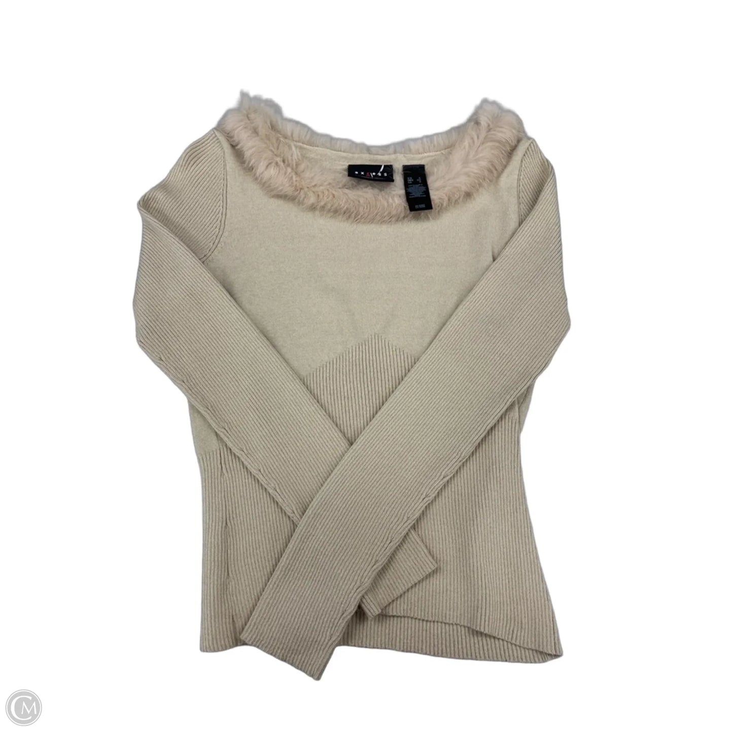 Top Long Sleeve By Axcess In Tan, Size: S