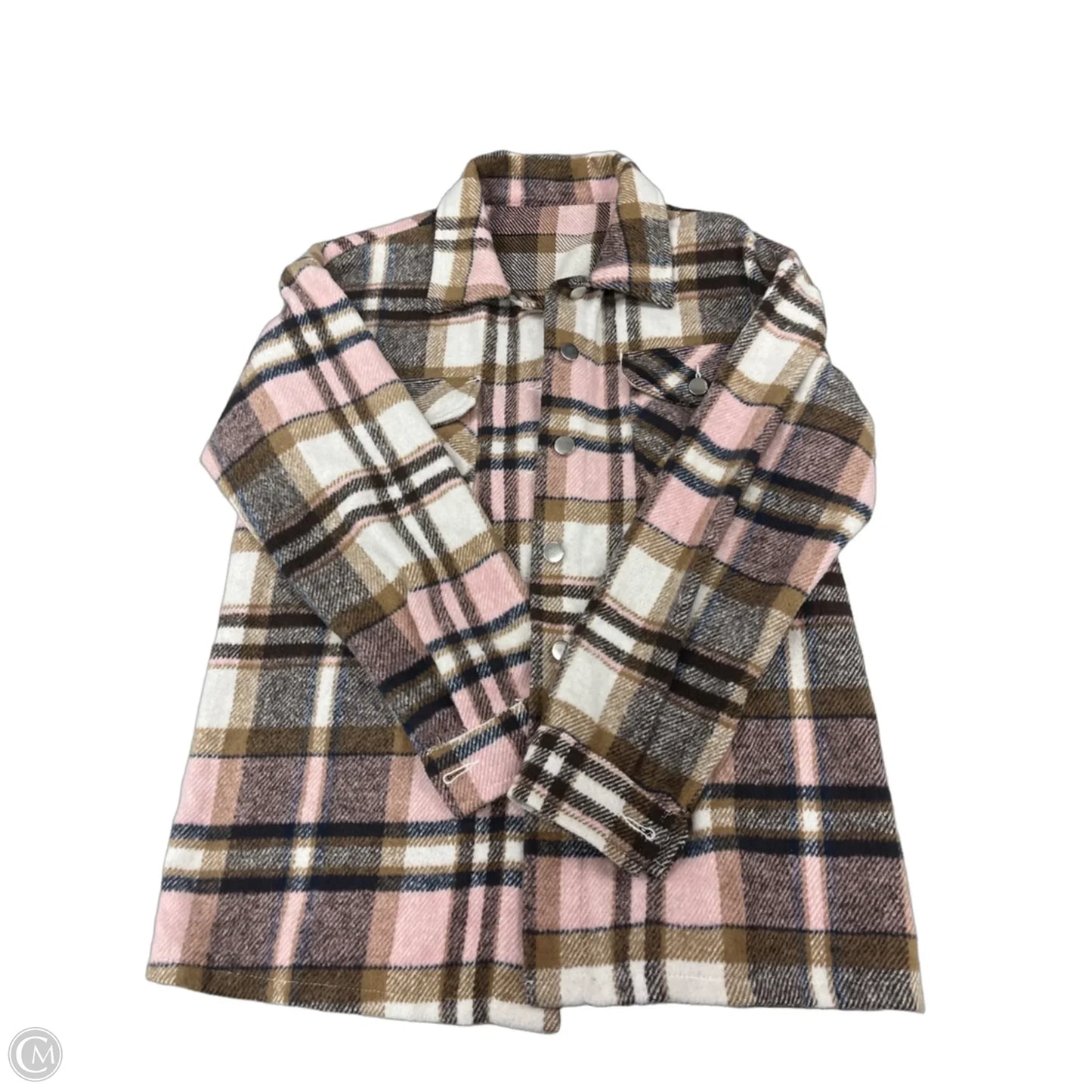 Top Long Sleeve By Cme In Brown & Pink, Size: L