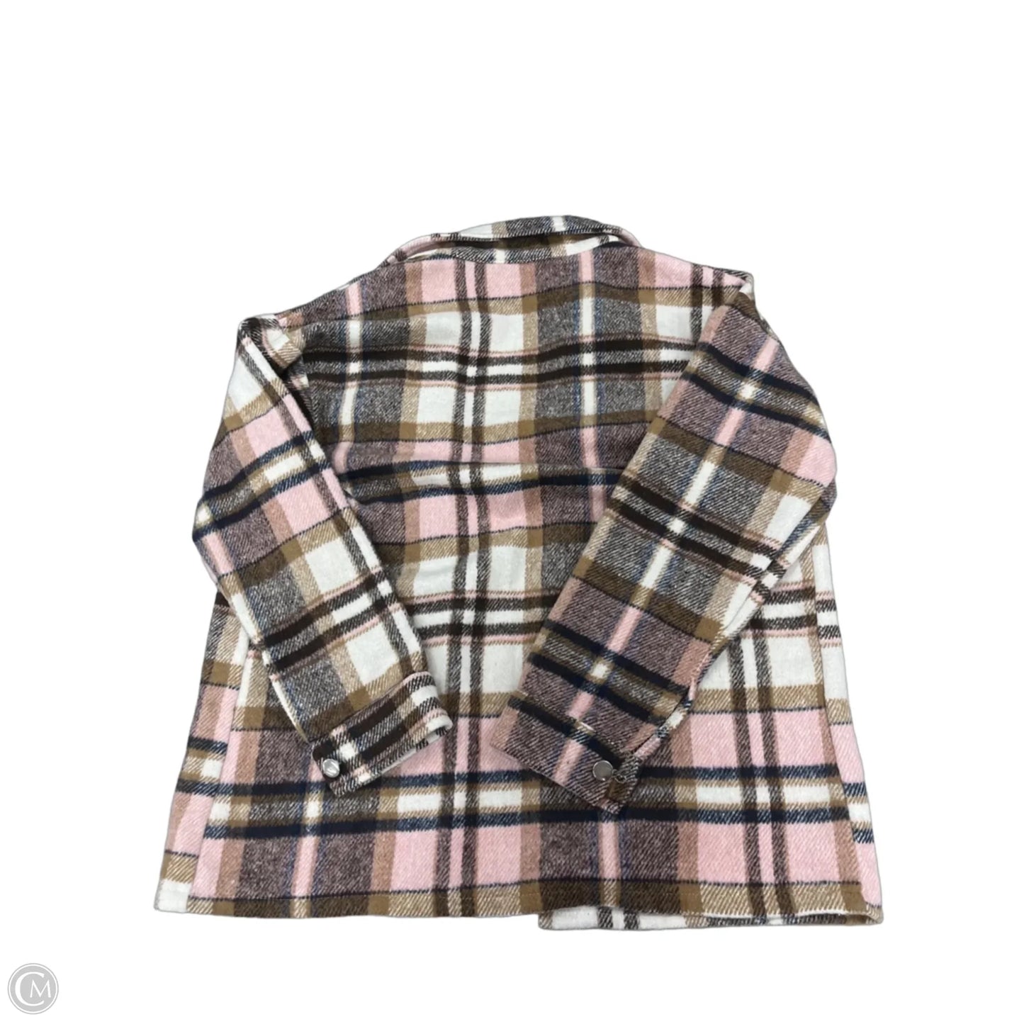Top Long Sleeve By Cme In Brown & Pink, Size: L