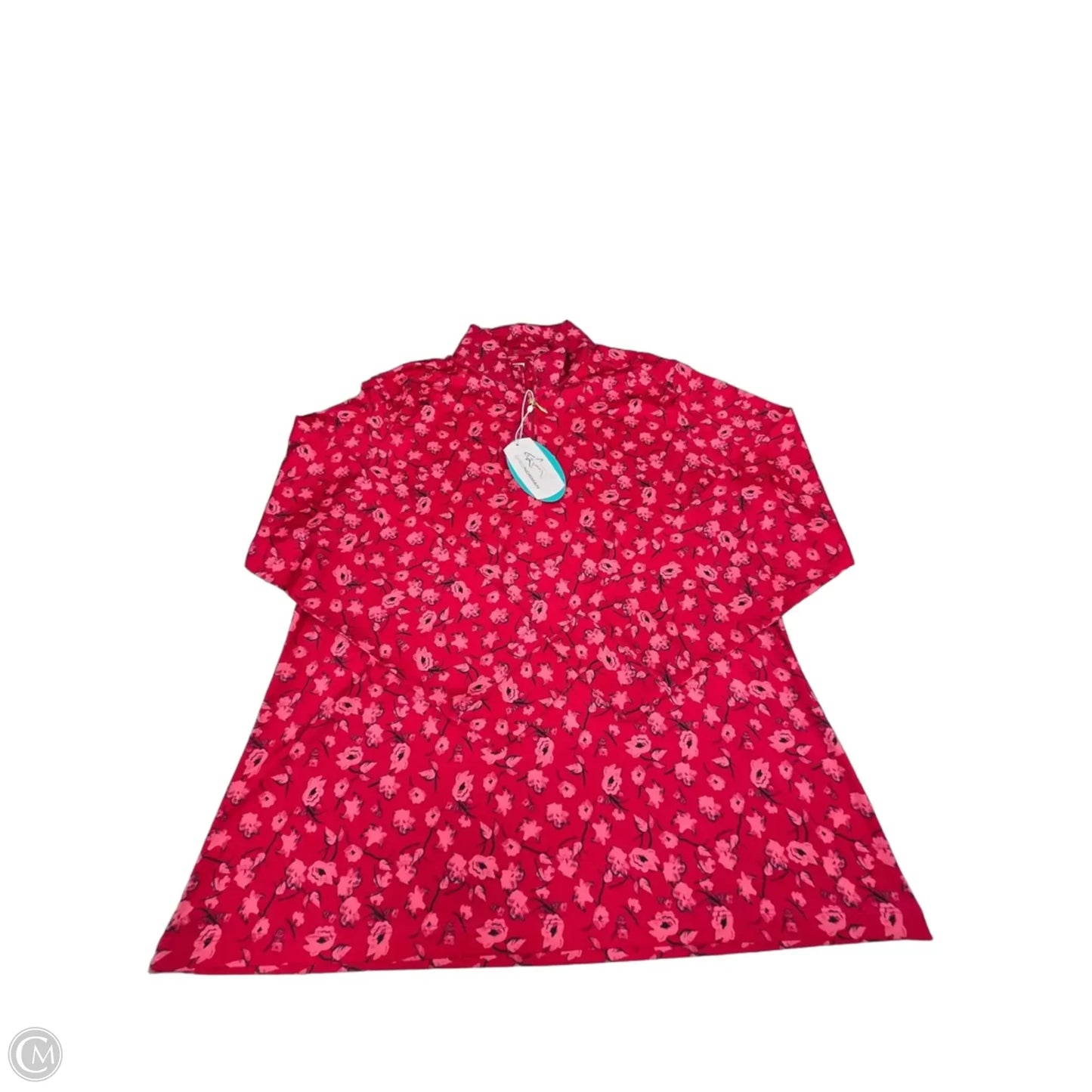 Athletic Top Long Sleeve Collar By Cmc In Pink, Size: Xl