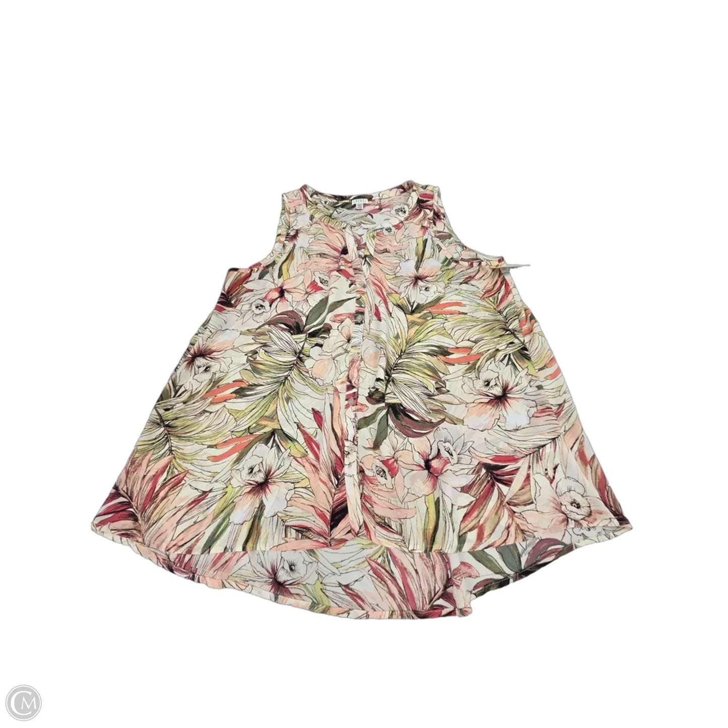 Top Sleeveless By Spense In Green & Pink, Size: Xl