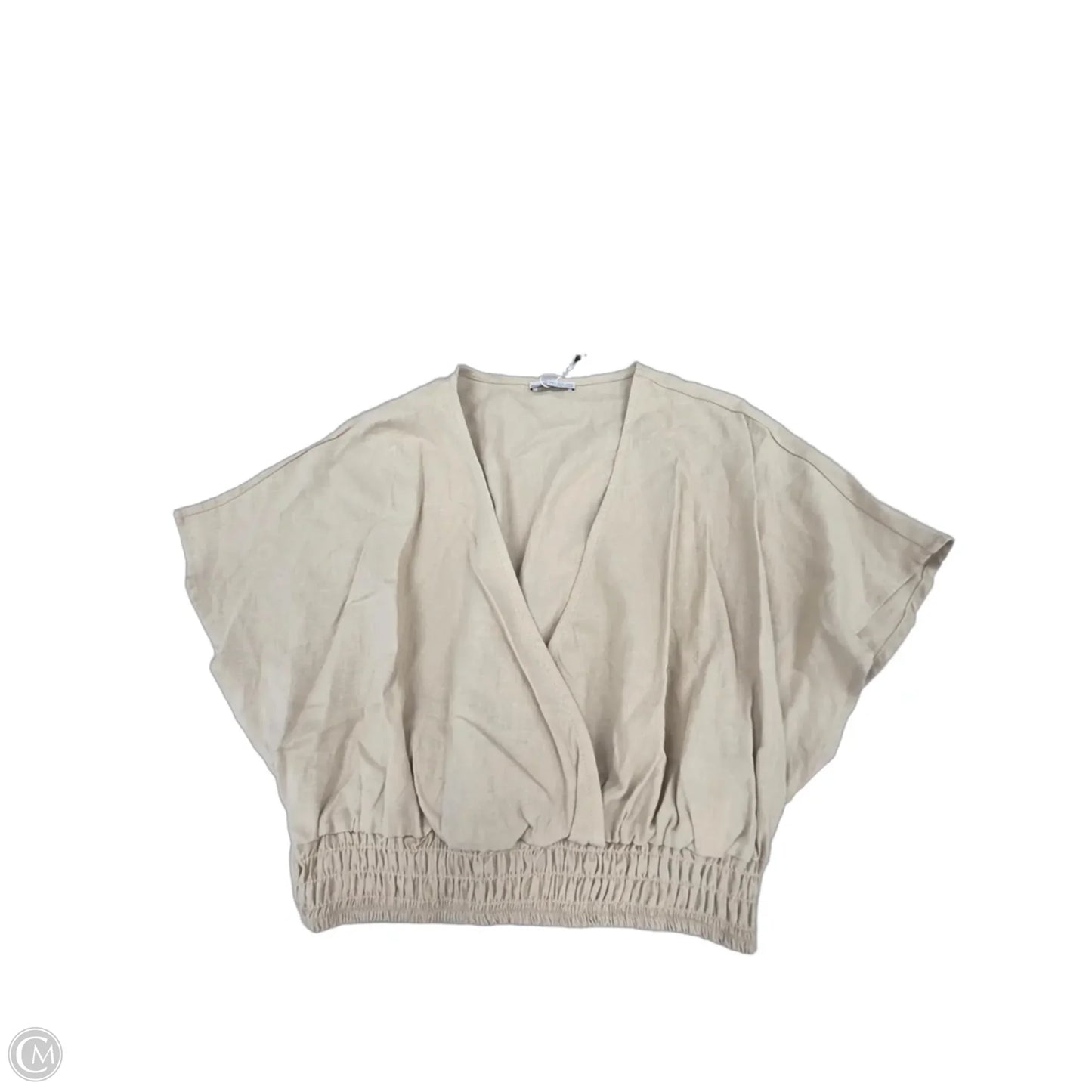 Top Short Sleeve By Cmc In Beige, Size: S