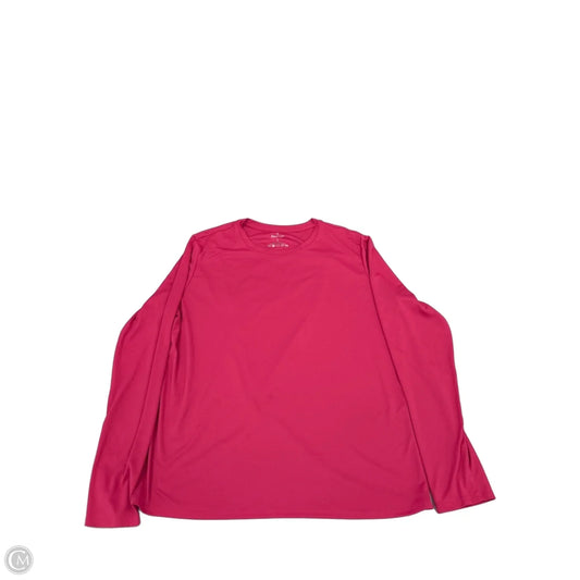 Athletic Top Long Sleeve Collar By Cmc In Pink, Size: L