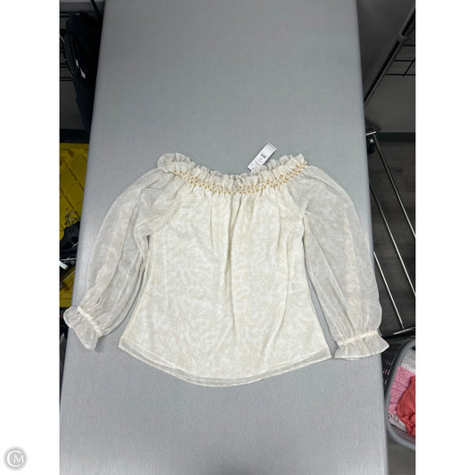Top Long Sleeve By White House Black Market In Cream, Size: S