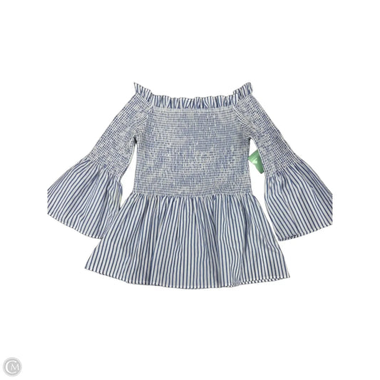 Top 3/4 Sleeve By Hippie Laundry In Blue & White, Size: S