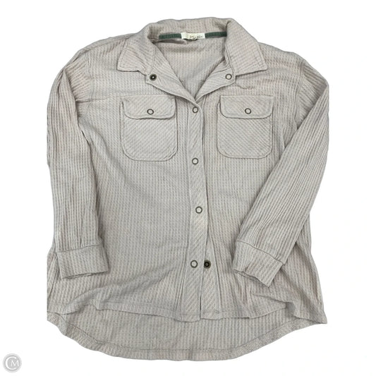Top Long Sleeve By Rewind In Beige, Size: M