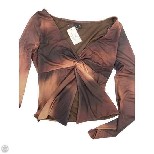 Top Long Sleeve By Windsor In Brown, Size: M