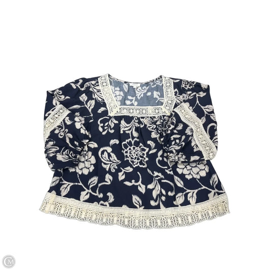 Top Long Sleeve By Oddi In Navy, Size: S