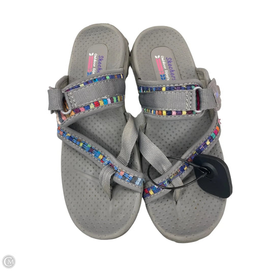 Sandals Flip Flops By Skechers In Grey, Size: 7.5