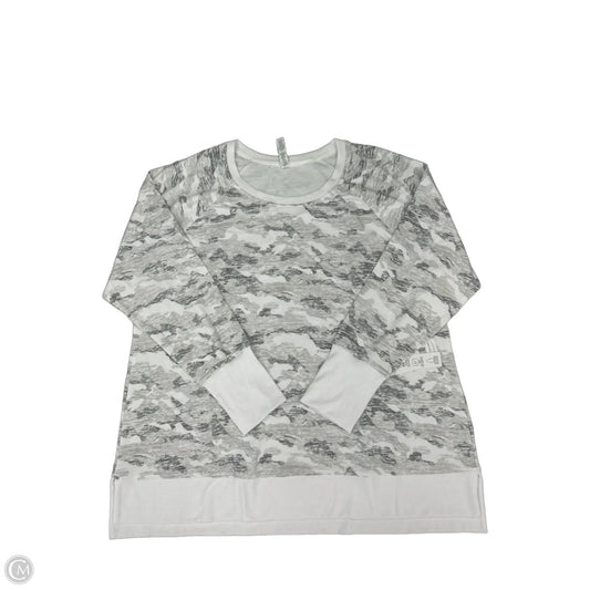 Top Long Sleeve By Rbx In Grey & White, Size: 2x