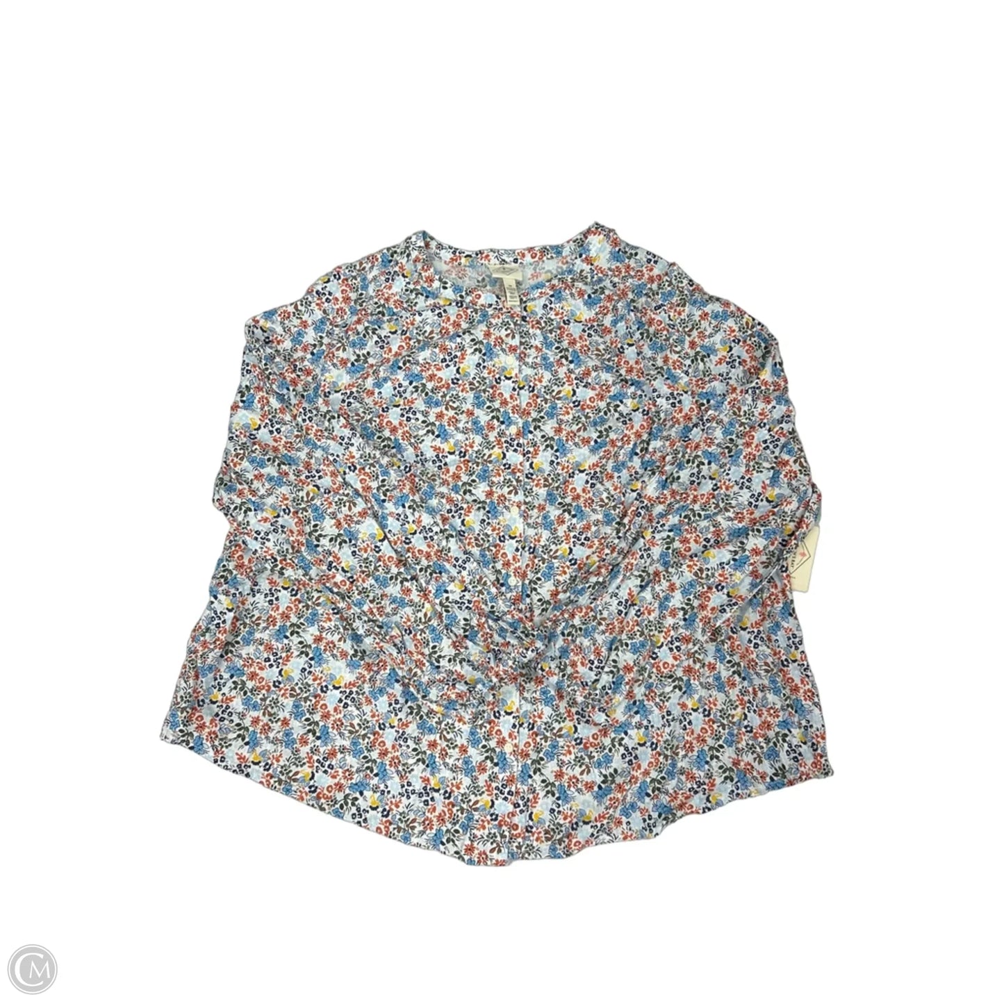 Top Long Sleeve By St Johns Bay In Floral Print, Size: 3x