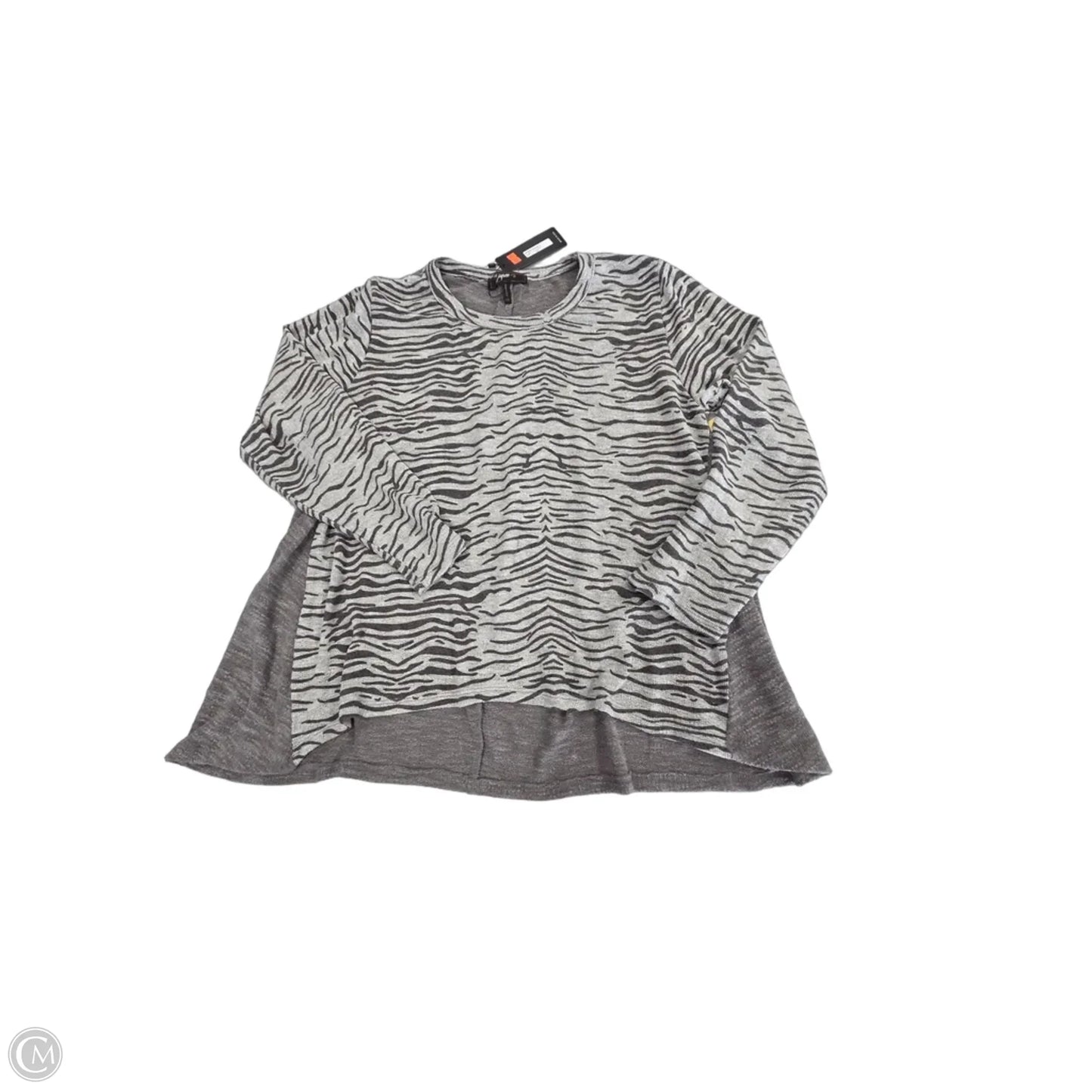 Top Long Sleeve By Cmc In Zebra Print, Size: L