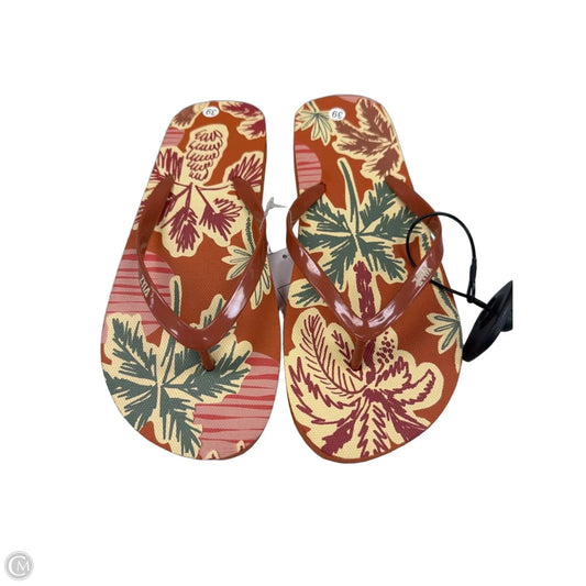 Sandals Flip Flops By Zyia In Tropical Print, Size: 9