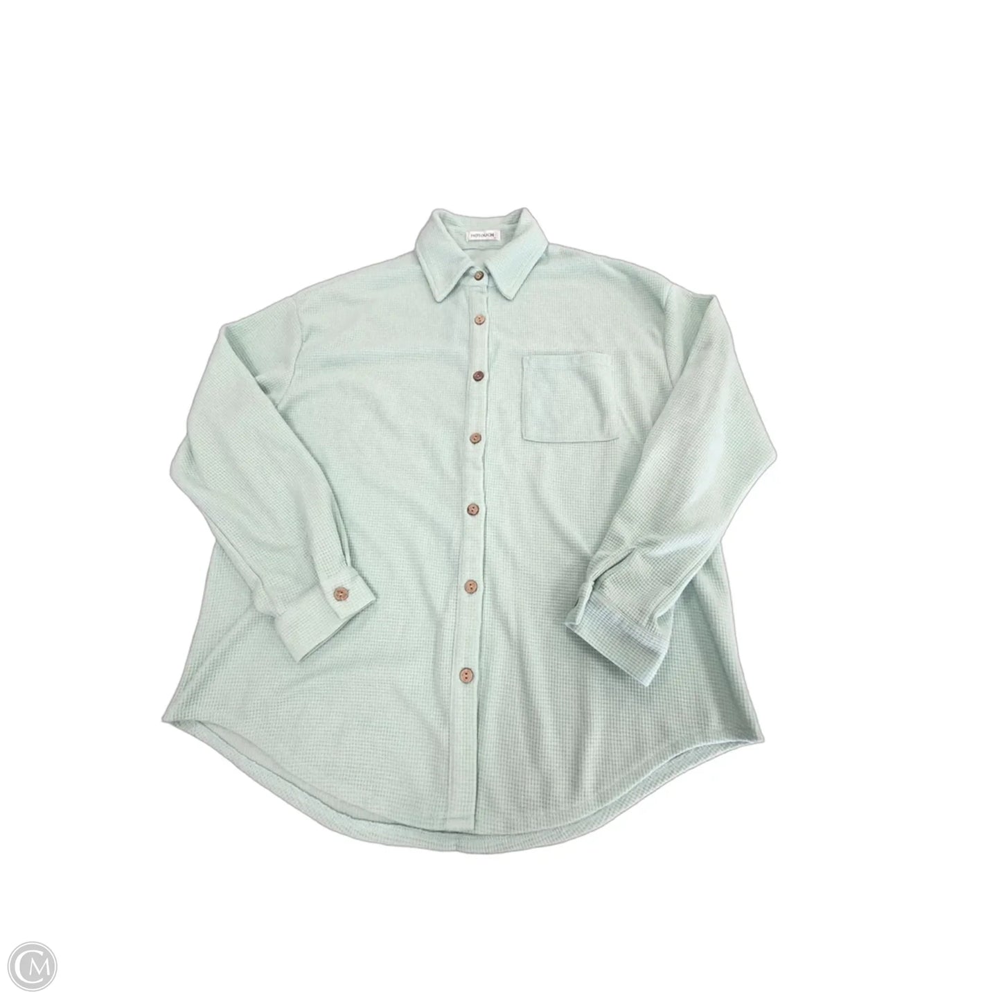 Top Long Sleeve By Cmc In Teal, Size: S