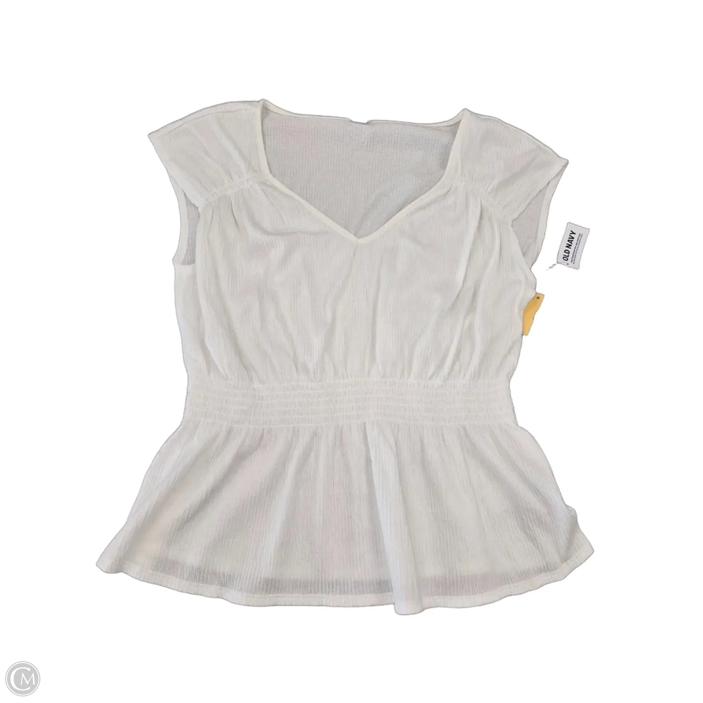 Top Short Sleeve By Old Navy In White, Size: L