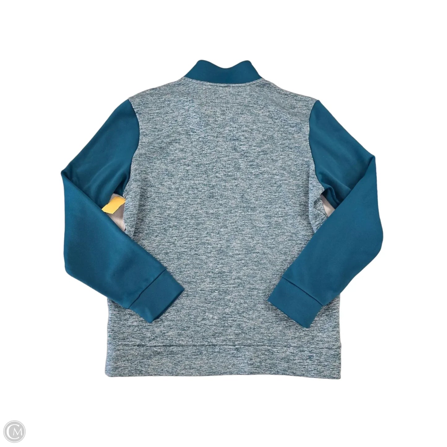 Athletic Top Long Sleeve Collar By Under Armour In Teal, Size: M
