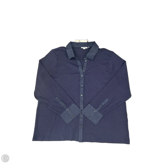 Top Long Sleeve By Chicos In Navy, Size: Xxl