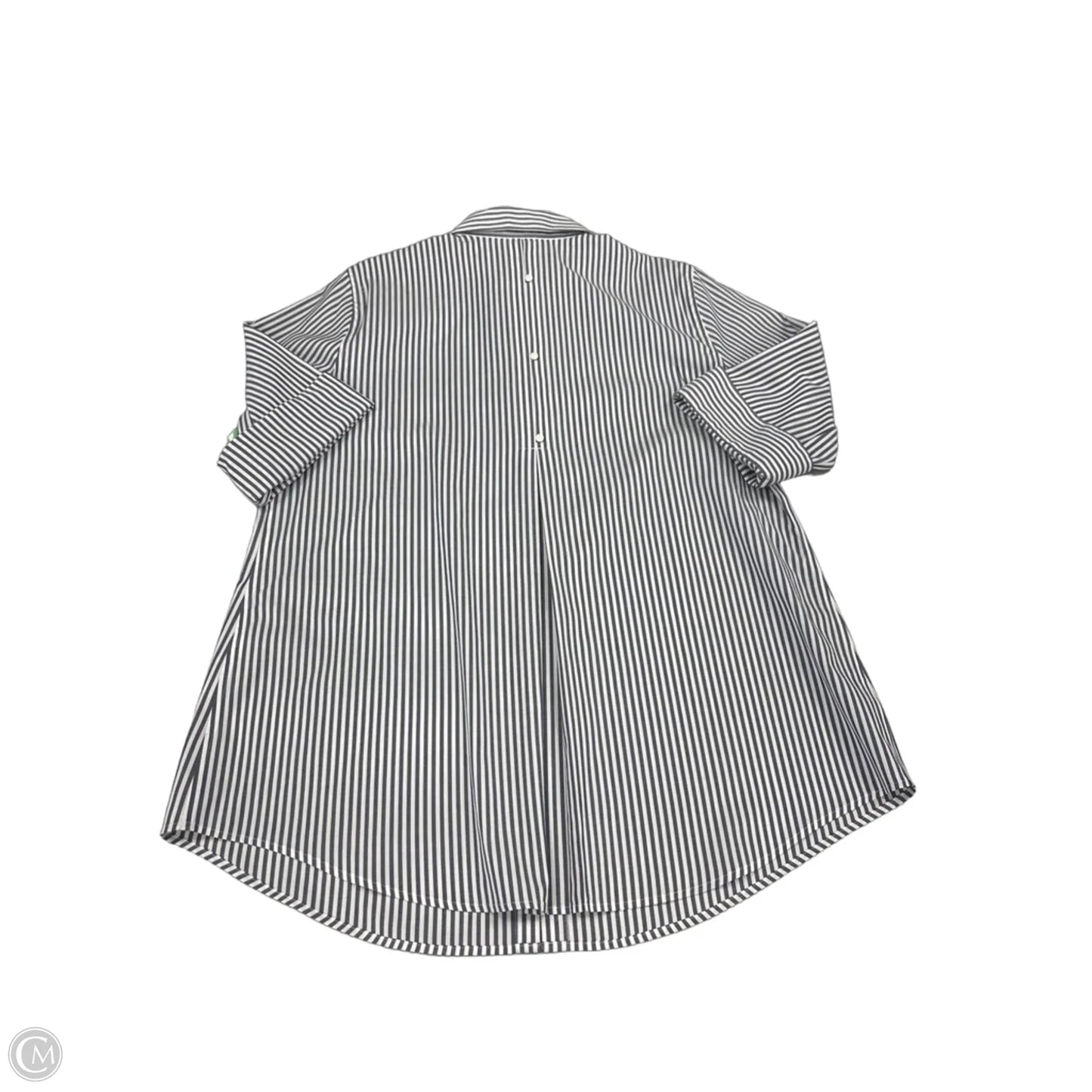 Top Long Sleeve By Chicos In Grey & White, Size: L