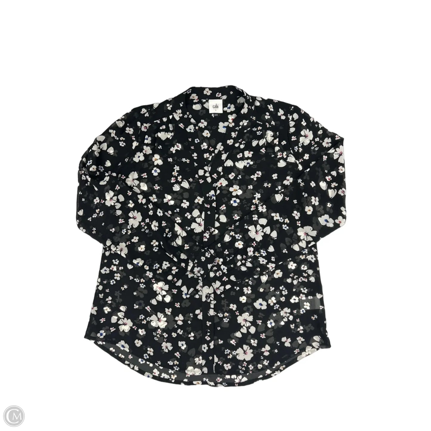 Top Long Sleeve By Cabi In Floral Print, Size: S