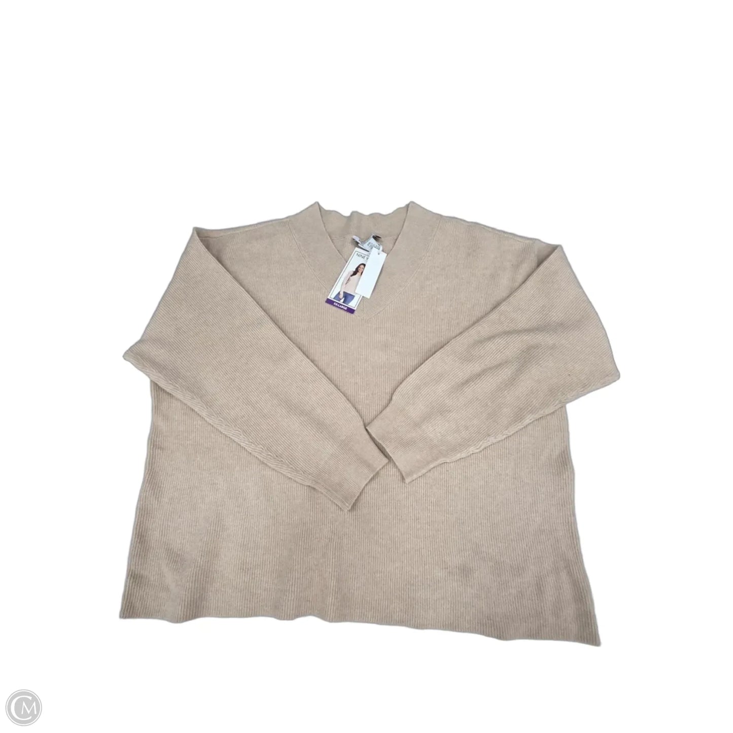 Top Long Sleeve By Nine West In Tan, Size: Xxl