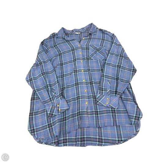 Top Long Sleeve By J. Jill In Blue & Purple, Size: 4x