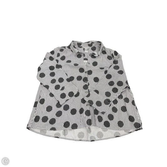 Top Long Sleeve By Multiples In Black & White, Size: Xlp