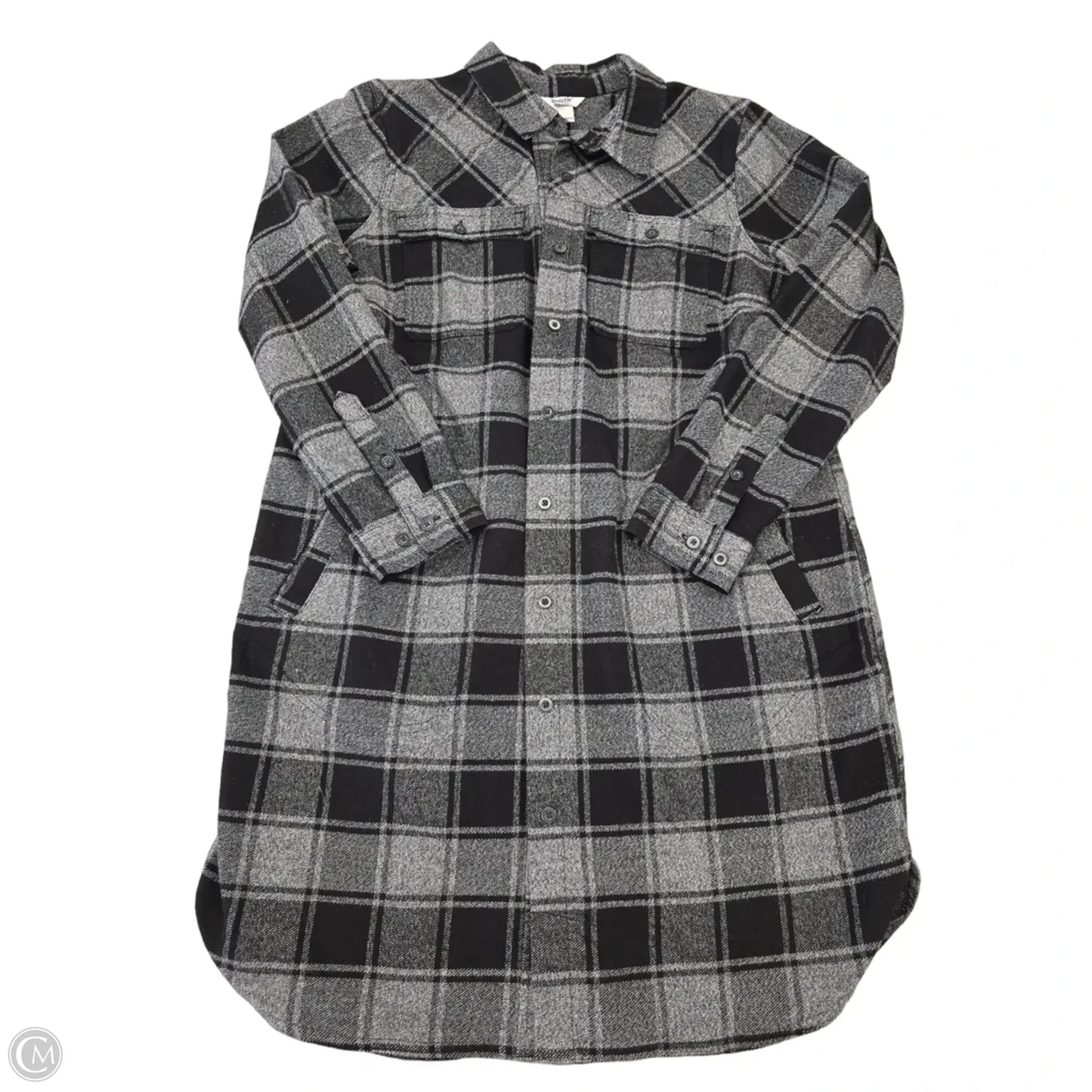 Jacket Shirt By Duluth Trading In Black & Grey, Size: L