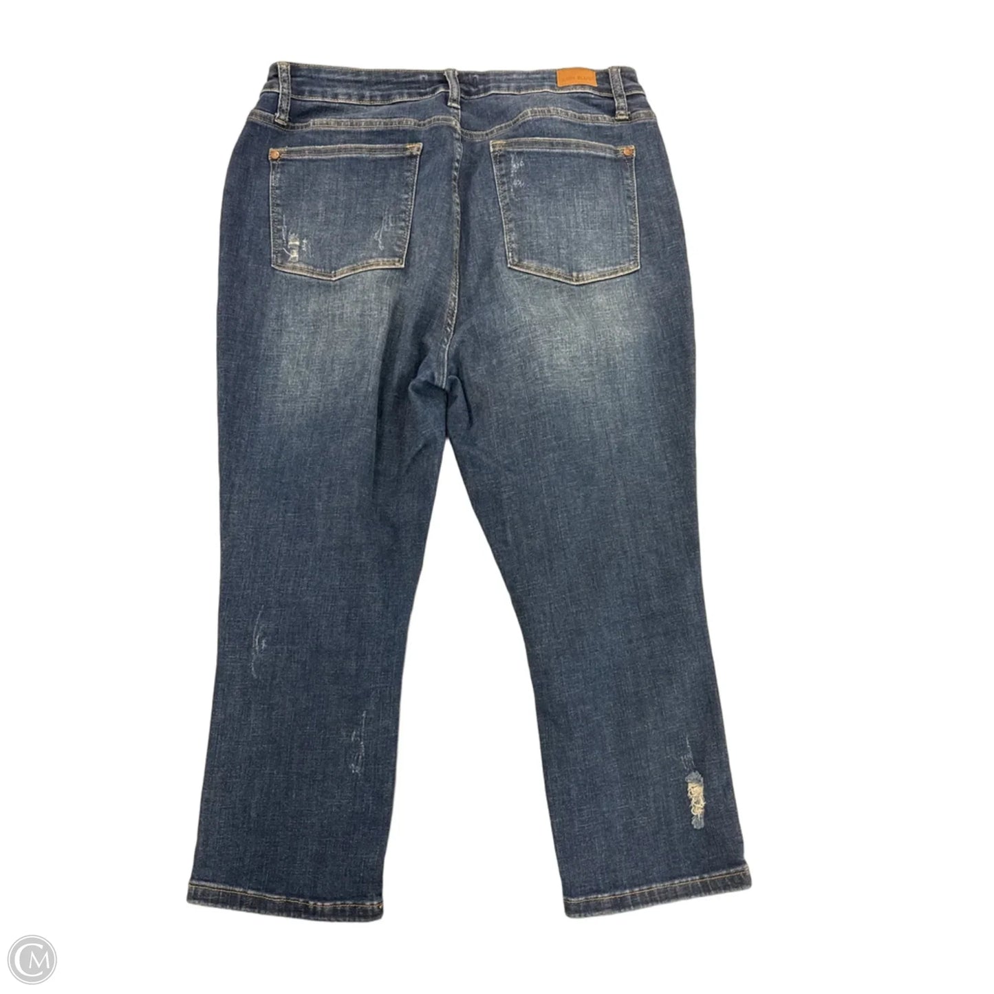 Jeans Cropped By Judy Blue In Blue Denim, Size: 14