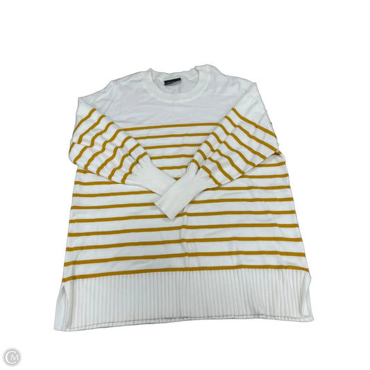 Top Long Sleeve By Lane Bryant In White & Yellow, Size: 3x