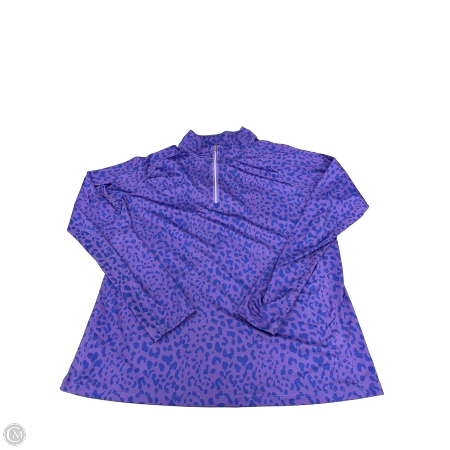 Athletic Top Long Sleeve Collar By Lady Hagen In Animal Print, Size: Xl