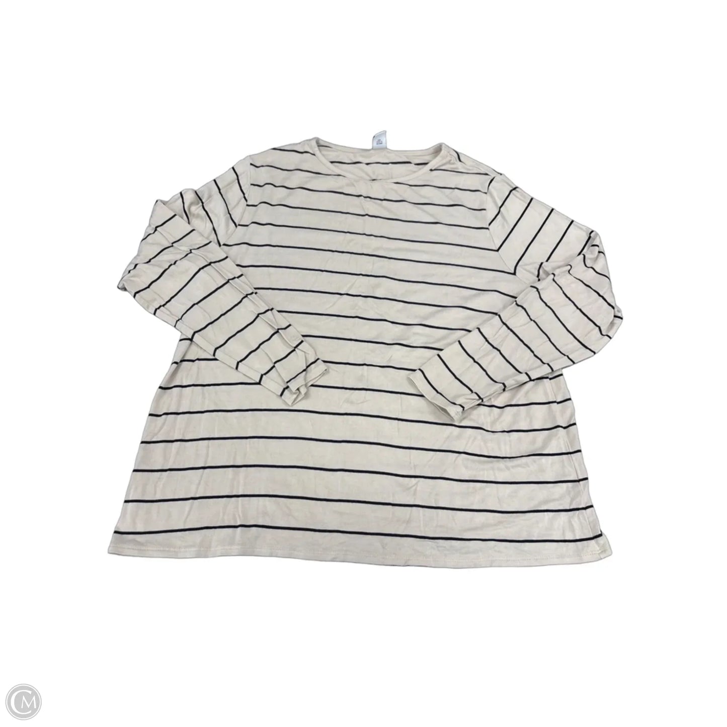 Top Long Sleeve By Old Navy In Black & Cream, Size: M