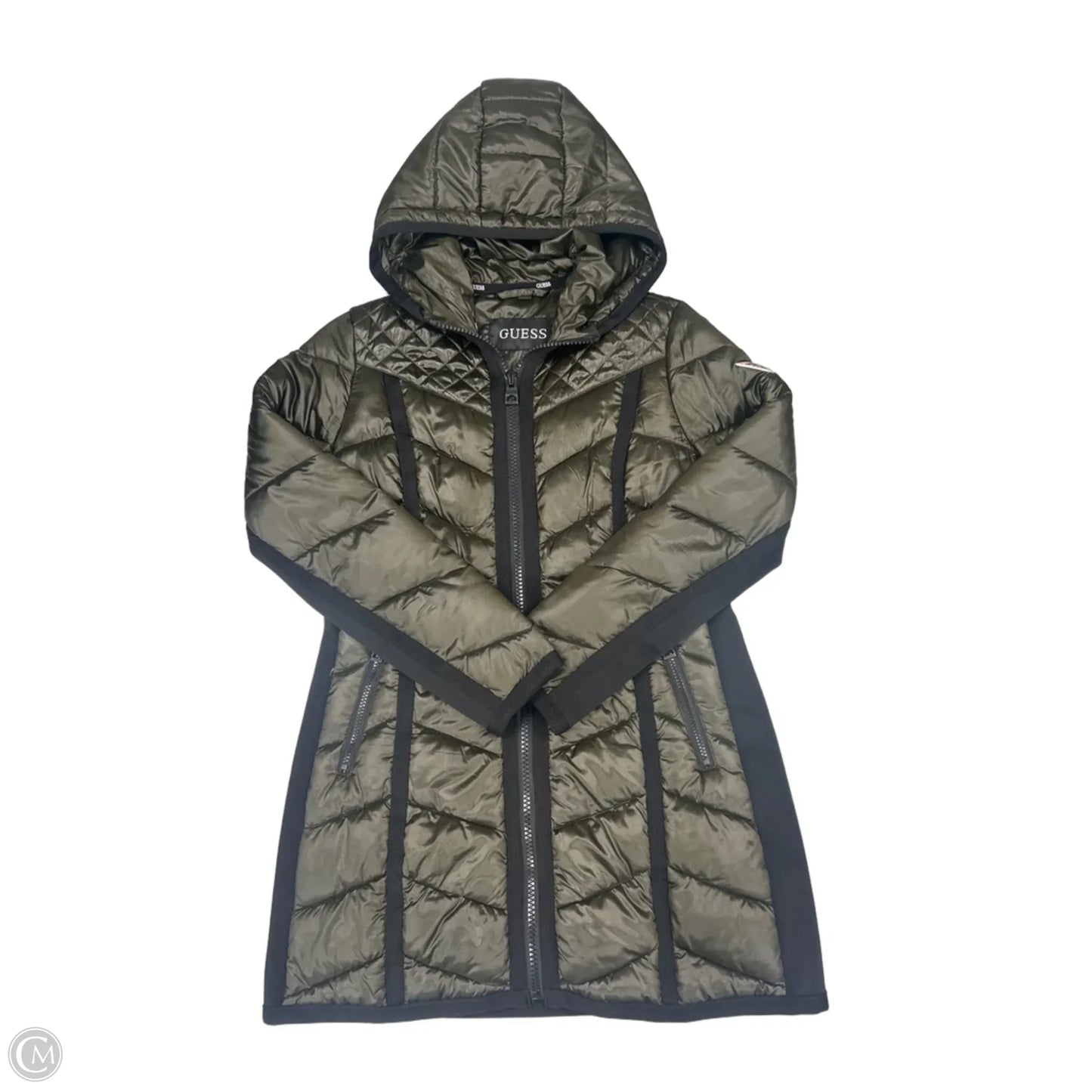 Jacket Puffer & Quilted By Guess In Green, Size: S