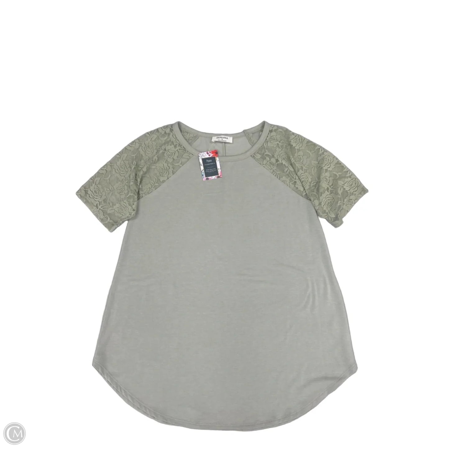 Top Short Sleeve By Zenana In Green, Size: L