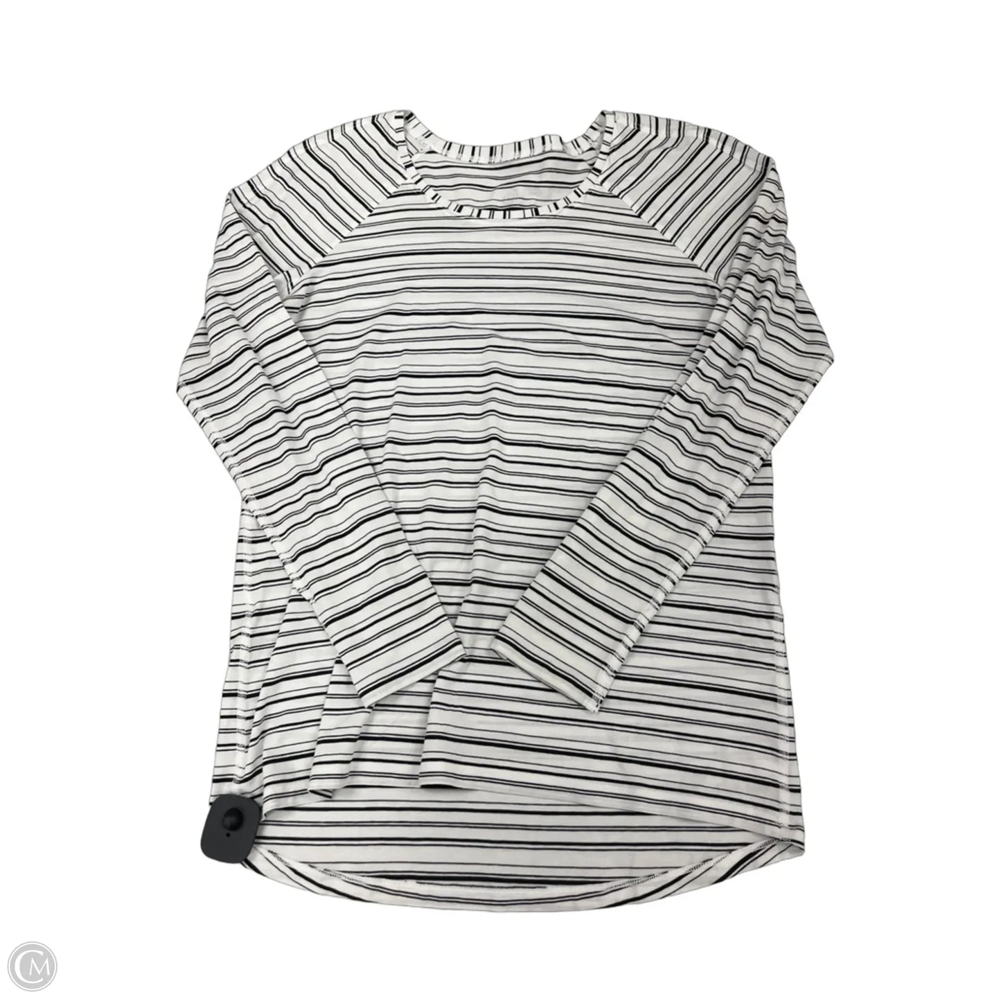 Top Long Sleeve By Lululemon In Black & White, Size: L