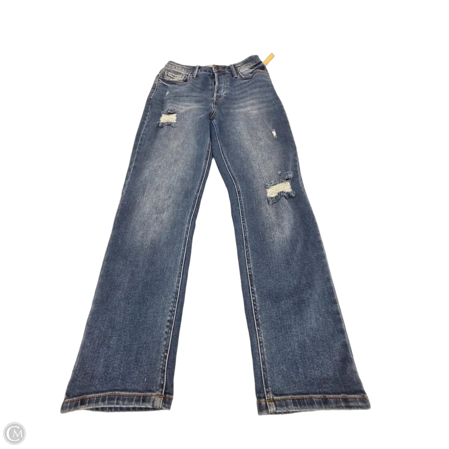 Jeans Straight By Forever 21 In Blue Denim, Size: 4