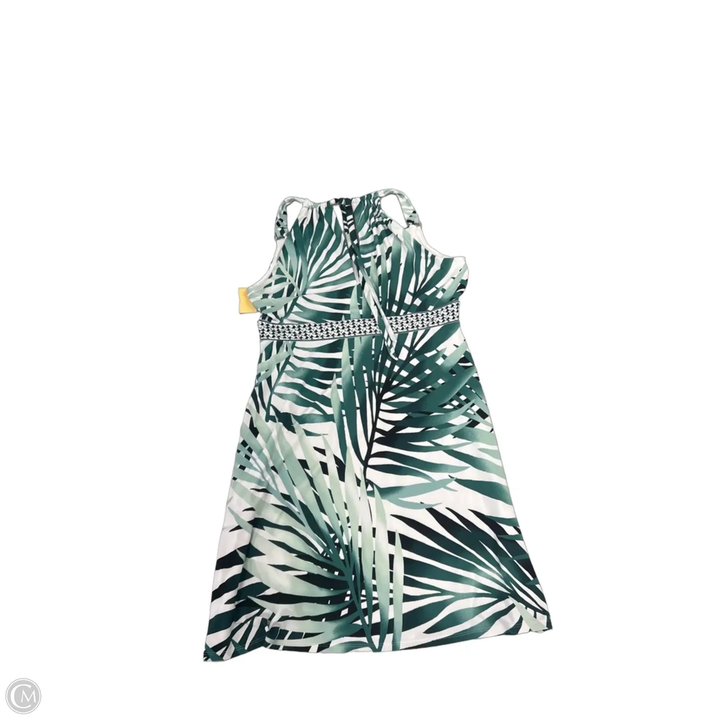 Dress Casual Midi By White House Black Market In Green & White, Size: L