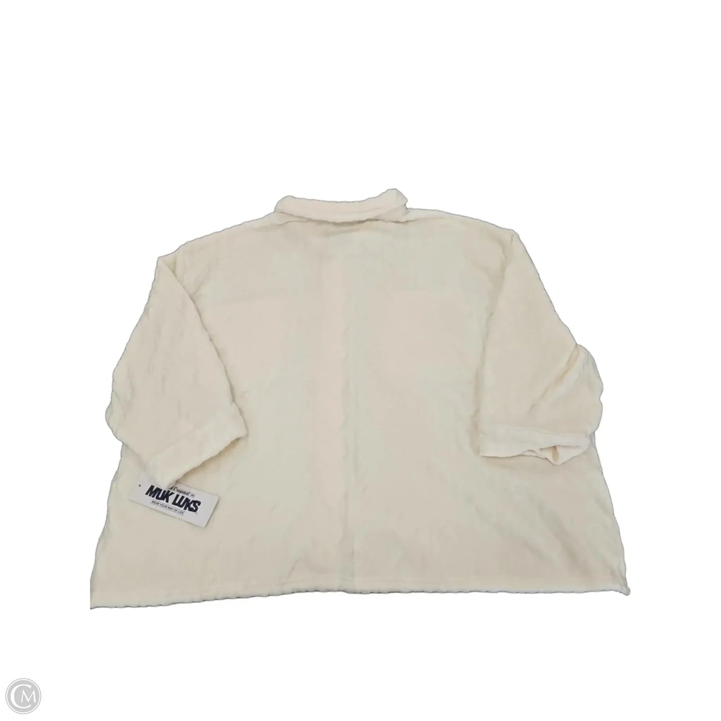 Jacket Faux Fur & Sherpa By Muk Luks In Cream, Size: 4x