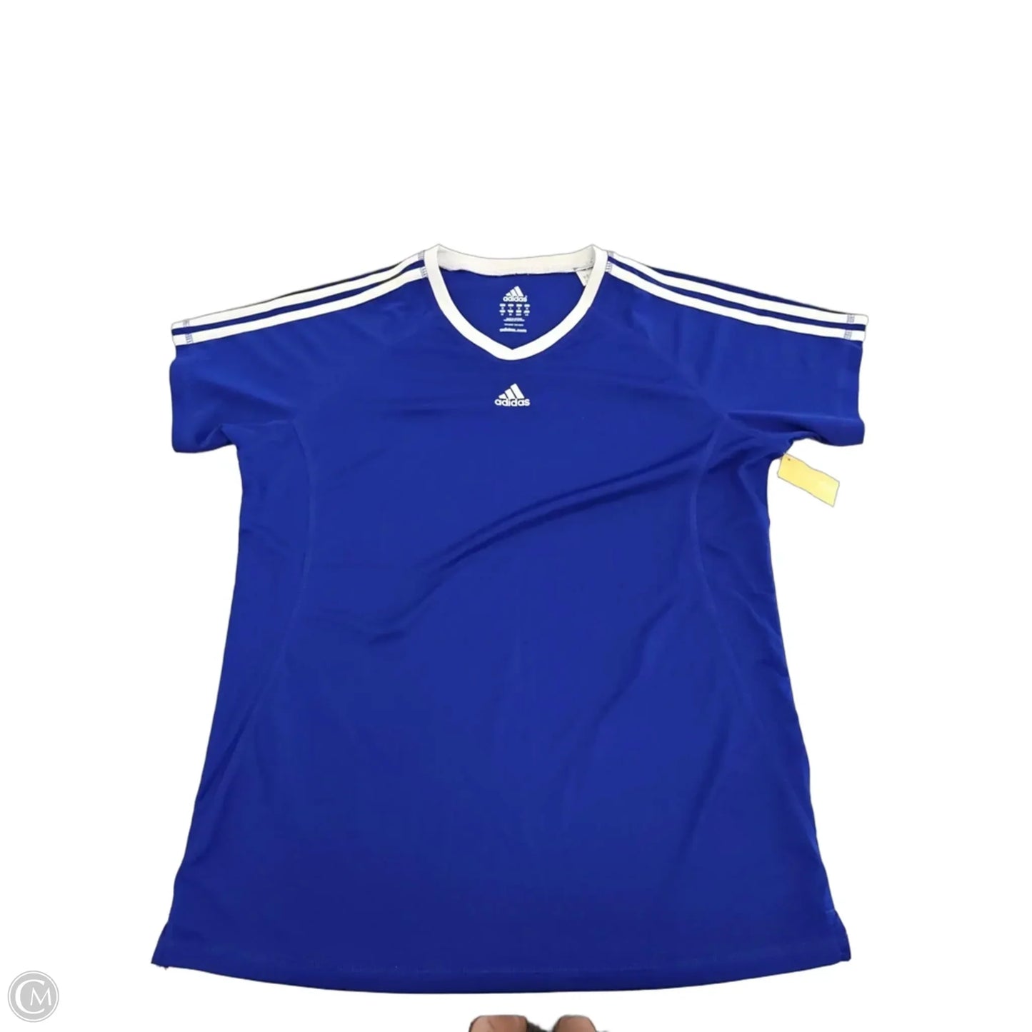 Athletic Top Short Sleeve By Adidas In Blue, Size: L