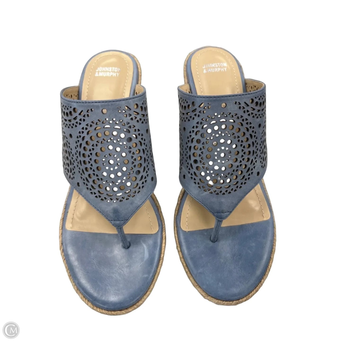 Shoes Heels Wedge By Johnston & Murphy In Blue, Size: 8