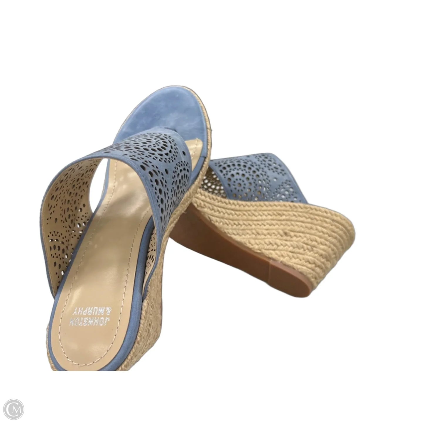 Shoes Heels Wedge By Johnston & Murphy In Blue, Size: 8