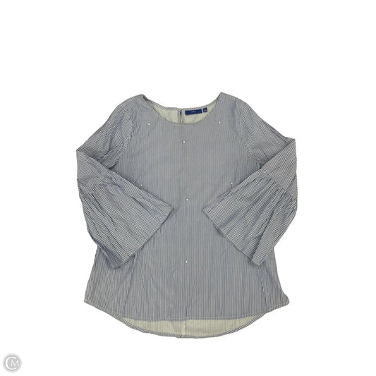 Top Long Sleeve By Apt 9 In Blue & White, Size: M