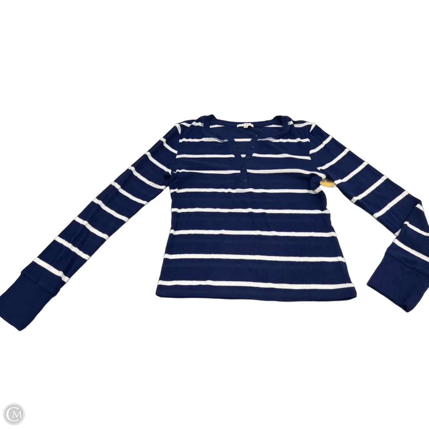 Top Long Sleeve By Z Supply In Blue & White, Size: M