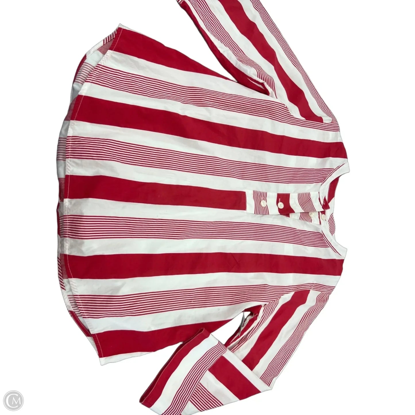 Top Long Sleeve By J. Crew In Red & White, Size: M