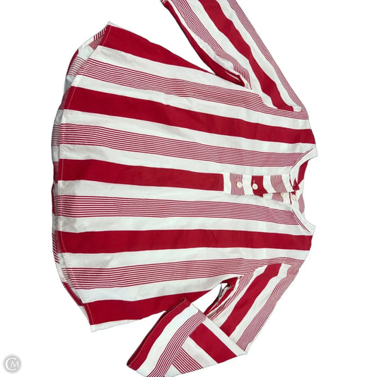 Top Long Sleeve By J. Crew In Red & White, Size: M