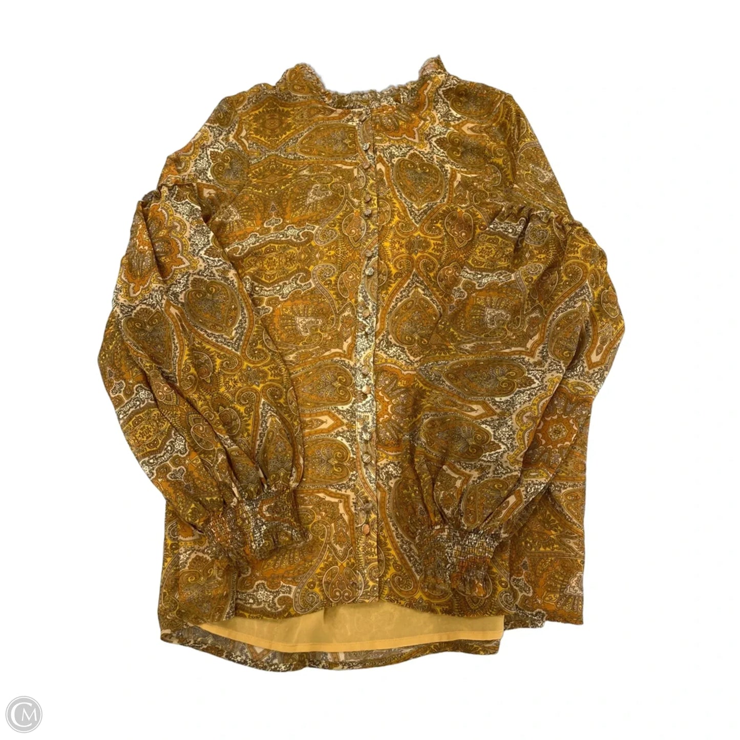 Top Long Sleeve By Mumu In Yellow, Size: Xs